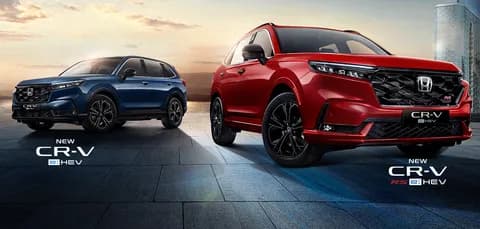 Honda CR-V e:HEV warna Canyon River Blue dan CR-V RS e:HEV warna Blazing Red