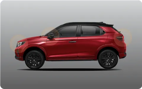 Honda WR-V RS warna Blazing Red Pearl Two-Tone tampak samping